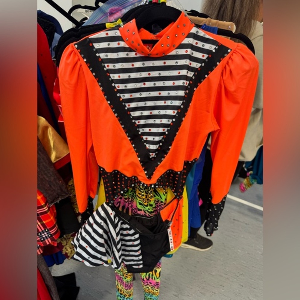 Vibrant Orange and Striped Costume